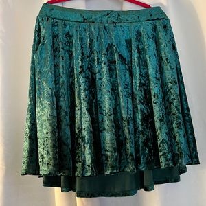 Green Velvet Skirt